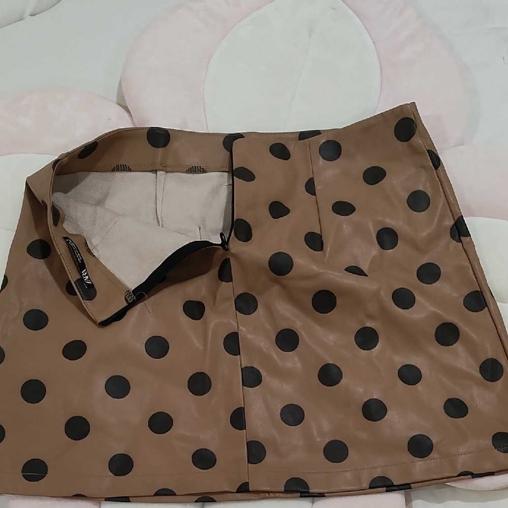 Polka Dot Tan Skirt View 4